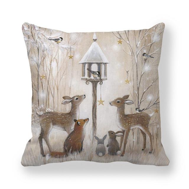 45cm Merry Christmas Cushion Cover Pillowcase 2024 Christmas Decorations for Home Ornament Happy New Year Christmas Decor 2025