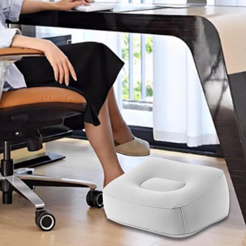 Inflatable Foot Rest Pillow Leg Camping Train Portable Travel Footrest