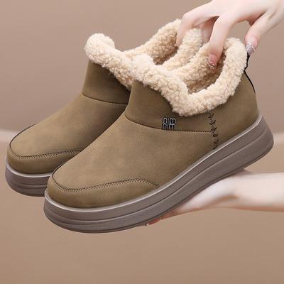Dámské zimní boty v pekingském stylu, Protiskluzové boty do chladného počasí, Teplé sněhule s plyšovou podšívkou, Protiskluzová podrážka