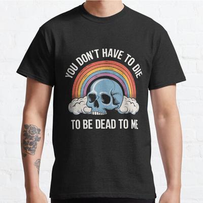 Herrenmode Lässig Kurzarm Totenkopf Regenbogen Sarkasmus Vibe Zitat Schwarze T-Shirts Übergroße T-Shirts