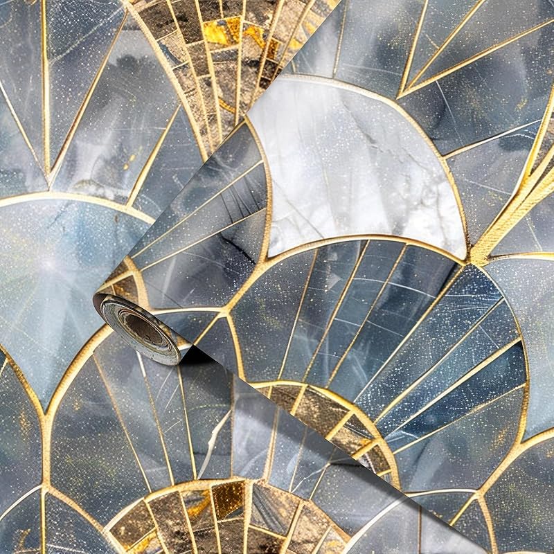 Schwarz Gold Marmor Tapete Marmor Kontaktpapier Vinyl Selbstklebend Abnehmbar Arbeitsplatte Peel and Stick Wandtapete für Renovierung Wand Arbeitsplatte