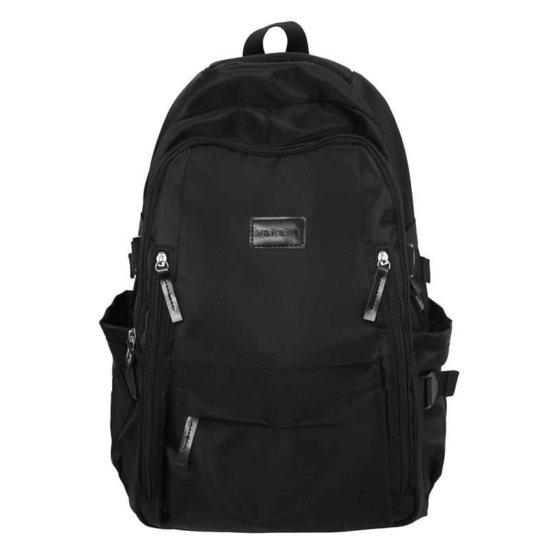 

Однотонний студентський шкільний рюкзак Жіночий рюкзак великої місткості Дорожній рюкзак чорний