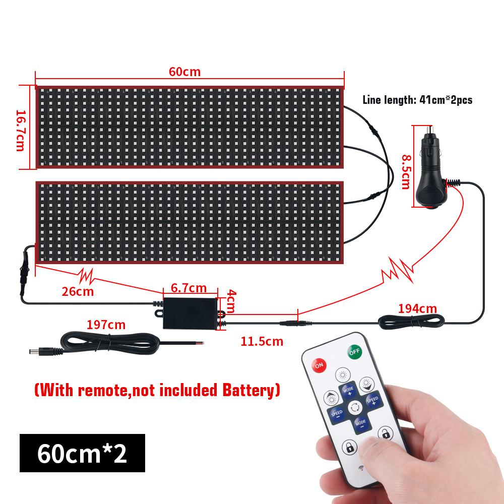 Truck Car Devil Eye LED Pixel Panel Light Matrix Pixel Panel Soft Foldable Lighting Scrolling for Truck Remote Control 12V 24V