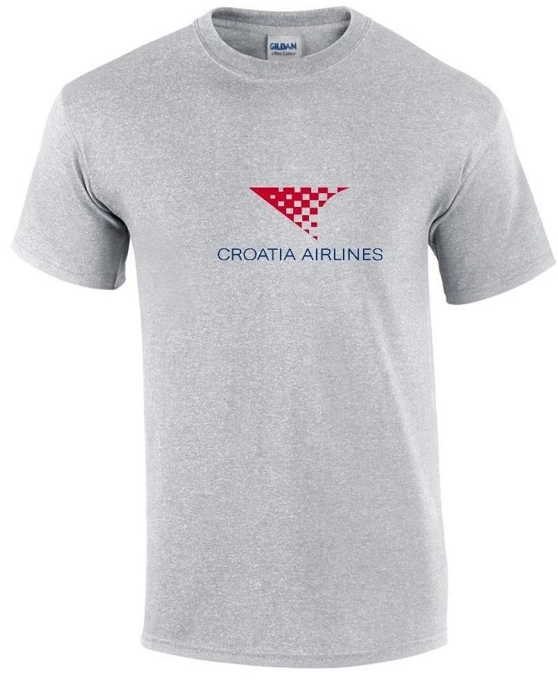 Croatia Airlines Red Blue Logo Croatian Aviation Sport Gray Cotton T-Shirt M