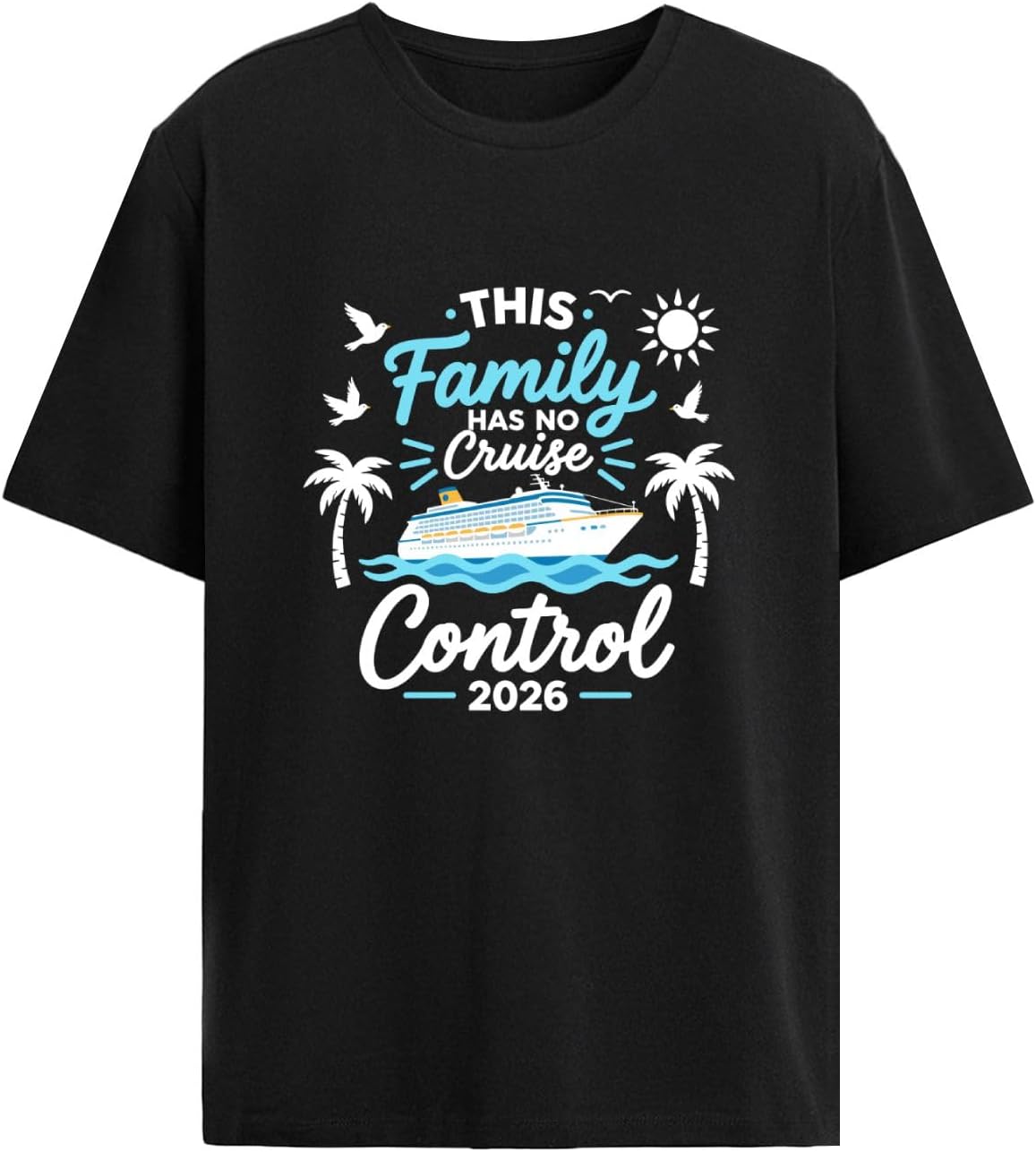This Family Cruise has no Controls t-Shirts for Mens Funny Graphic S разноцветный