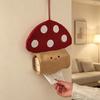 Yousheng Tissue Box Soft Velvet Fabric Hanging Tissue Holder with Lanyard Wall-Mounted Tissue Case Cute Mushroom Shapes Organizer for
