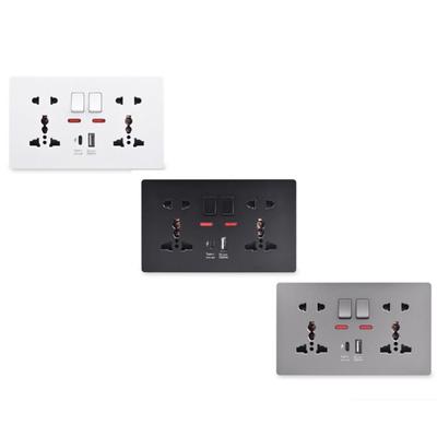 Universal 18W 4A Smart Quick Charge Interface Power Socket Dual Socket Switch Control Wall Outlet