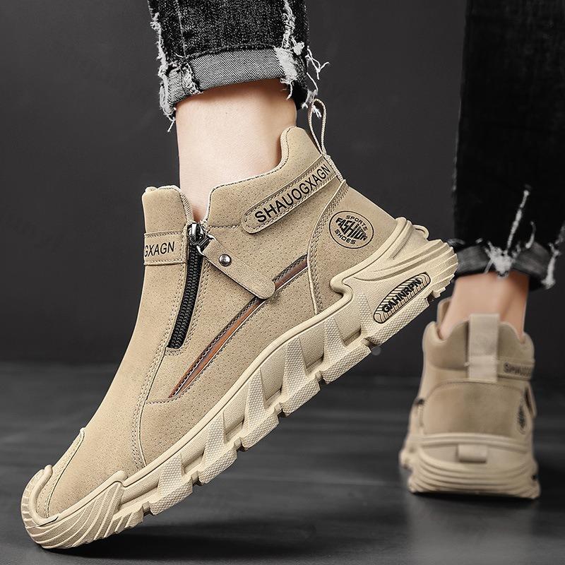 Fashion Autumn Men Casual Sports Shoes 2025 Comfortable Anti Slip High Top Outdoor Running Shoes Platform Fashion Short Boots Zapatillas
