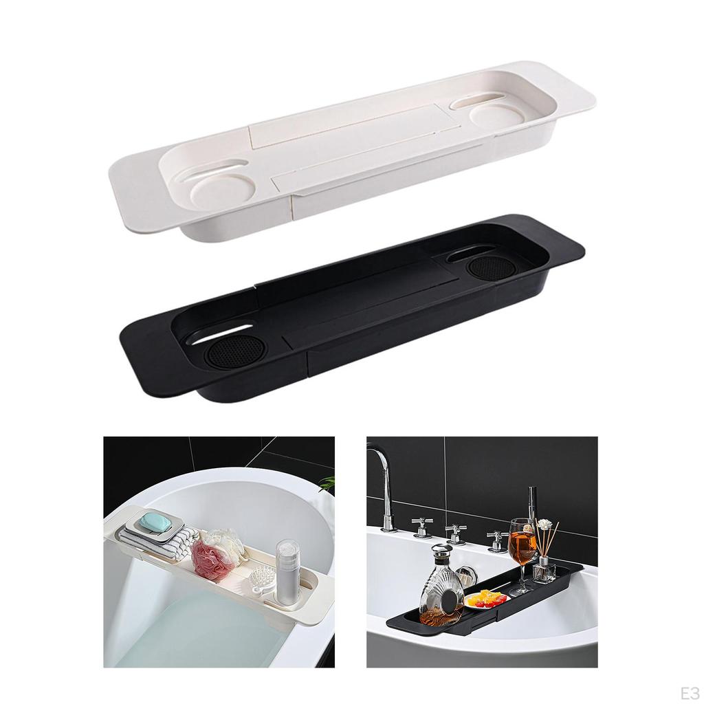 Bath Tray Bathroom Organizer Expandable Storage Rack Drain Shelf for Candle Home Gifts