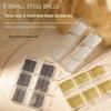 Nail Art Mini Steel Beads - Gold, Silver, Black In 6-Compartment Box for Nail Decoration