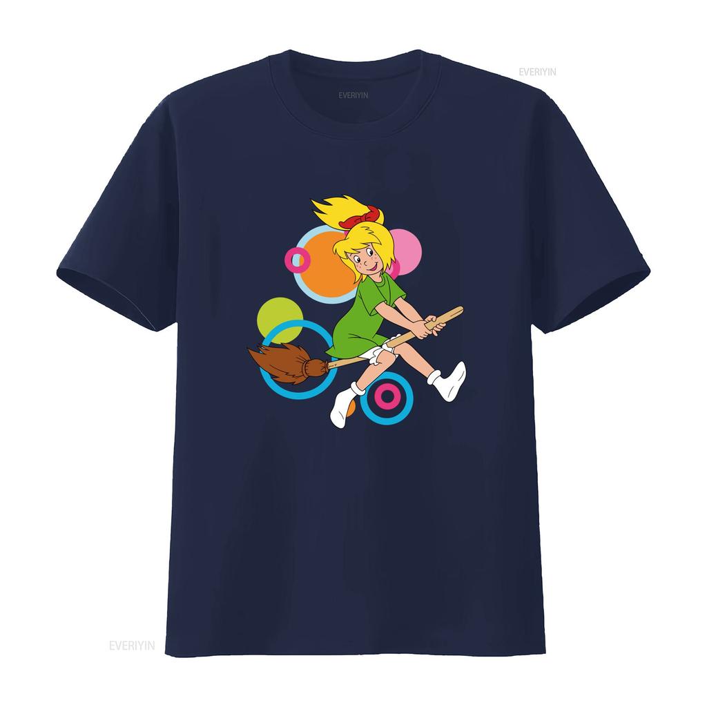 Bibi Blocksberg z Nadrukiem Miotły Damska Koszulka Cartoon Modny Design vintage Prana Stylowe ubrania designerskie Rozciągliwa