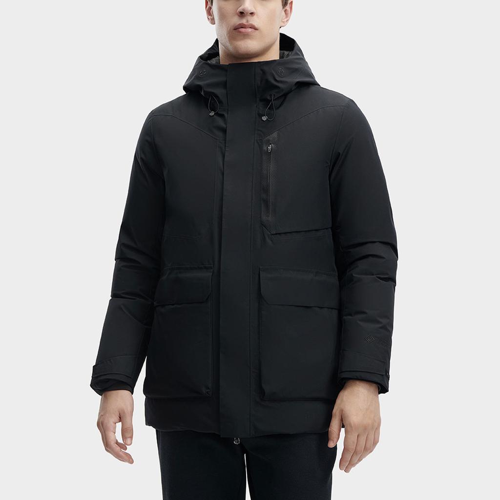 FILA Solid Color Casual Mid-Length Down Jacket Men outerwear Black F11M342909F-BK