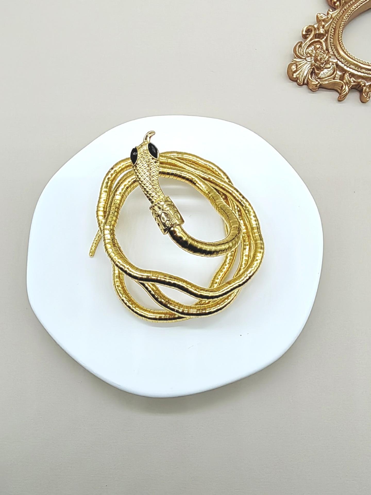 Winding serpentine personality opening random shape serpentine exaggerated European and American feeling necklace collar collarbone chain jewelry