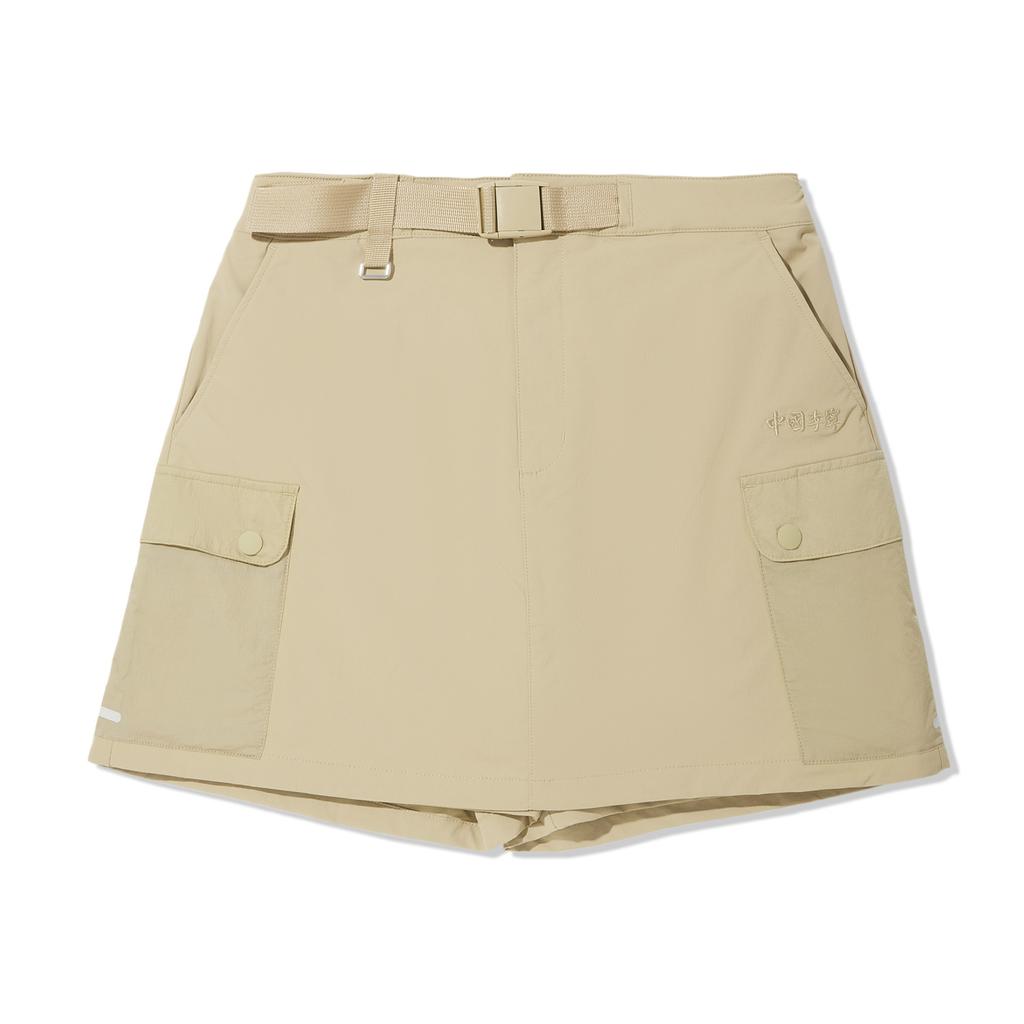 Li Ning Trendy Sports Series Simple Solid Color Skirt Pants Casual Skirt Women Skirts Fleece-Brown ASKV300-2