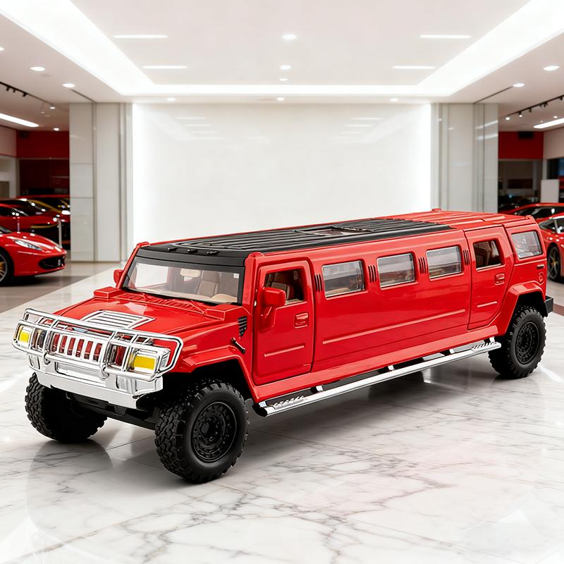 NEW 1/32 Hummer H2 Limousine Alloy Model Car Toy Diecasts Metal Casting Sound and Light Car Toys for Children Vehicle