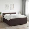 Box Spring Bed with Mattress Dark Brown 200 x 200 cm Fabric