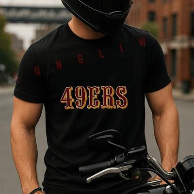 San Francisco 49ers Football Moto T-shirt Coton Été Manches Courtes Décontracté T-shirt Hommes Femmes