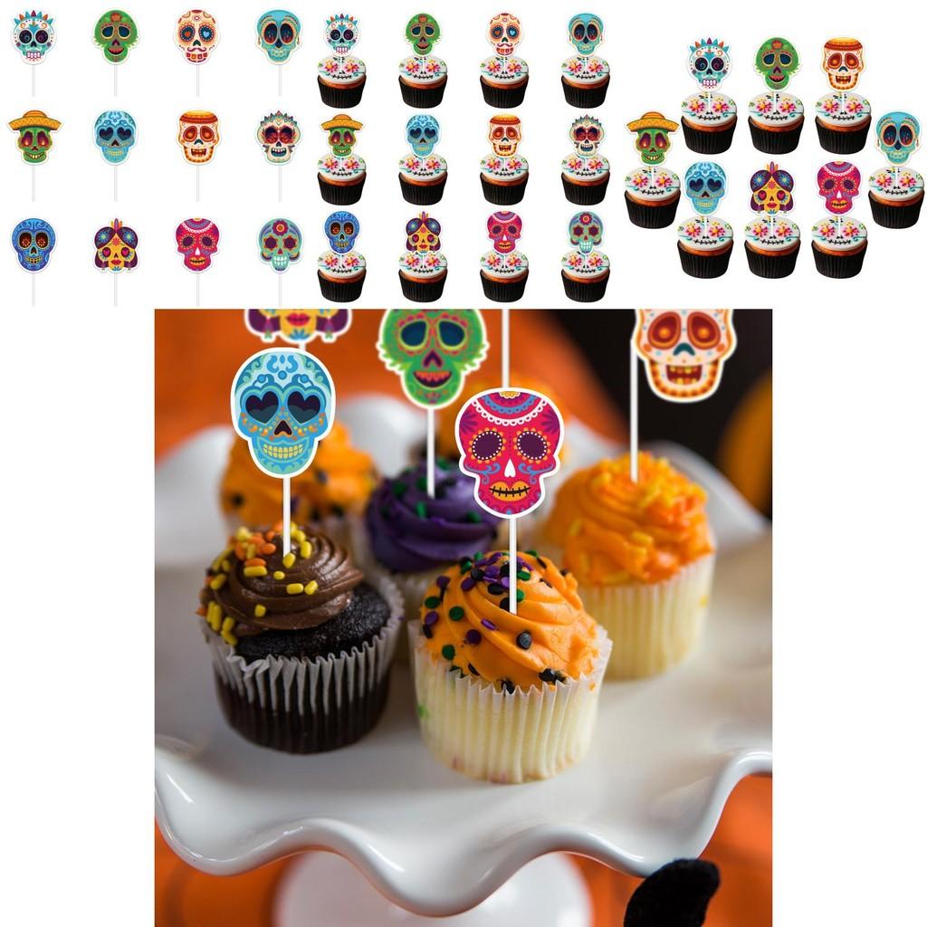 Skull Theme Cake Party Decor Paper Insert For Halloween And Party Venue