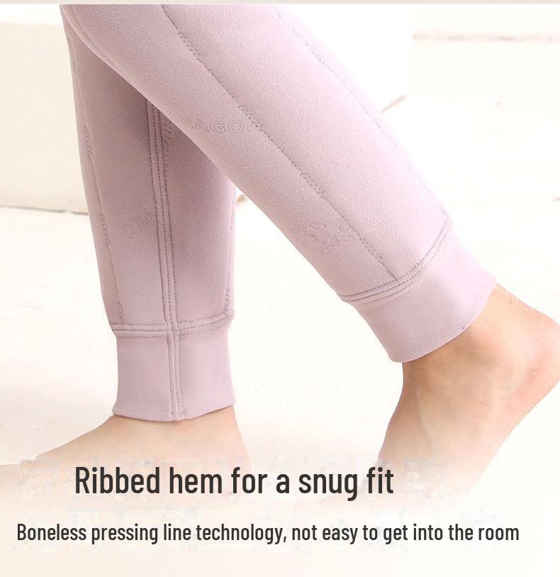 Children's Thickened Velvet Cotton Thermal Pants - Warm Autumn/Winter School Uniform Trousers for Boys and Girls.