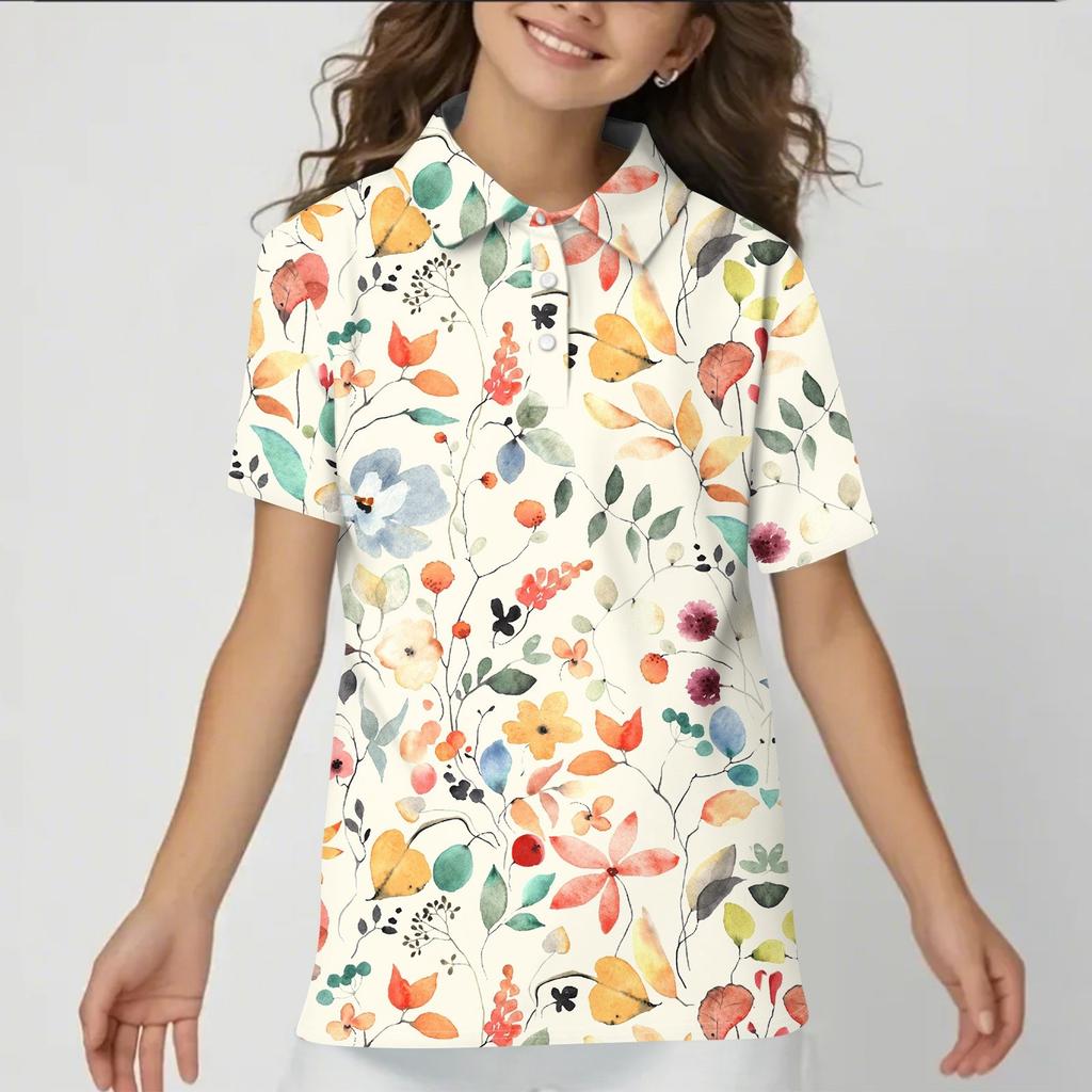 Children's Daily Casual Short-sleeved Print Tops T-shirts  Shirts