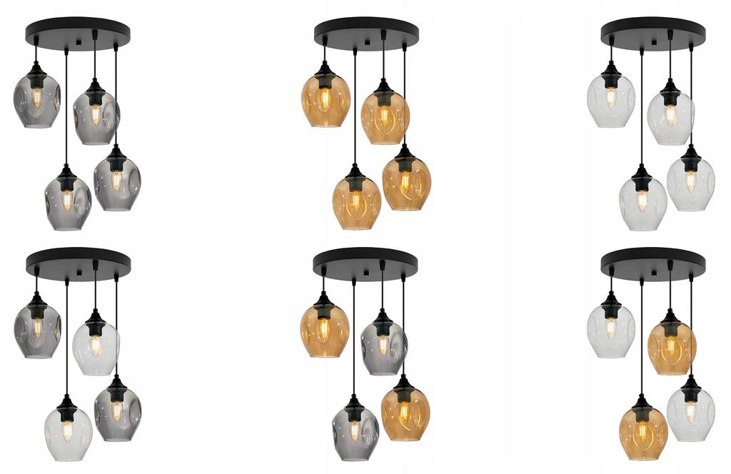 MODERN CEILING HANGING LAMP GLASS CHANDELIER