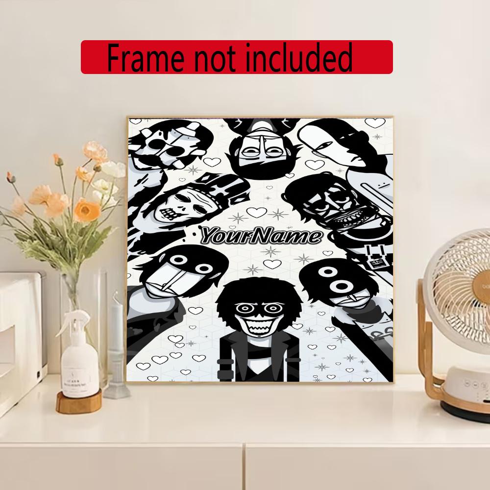 Incredibox Customize Your Name Diamond Painting Round Diamond Diy Frameless Holiday Artwork Suitable For Home Office Wall Decoration