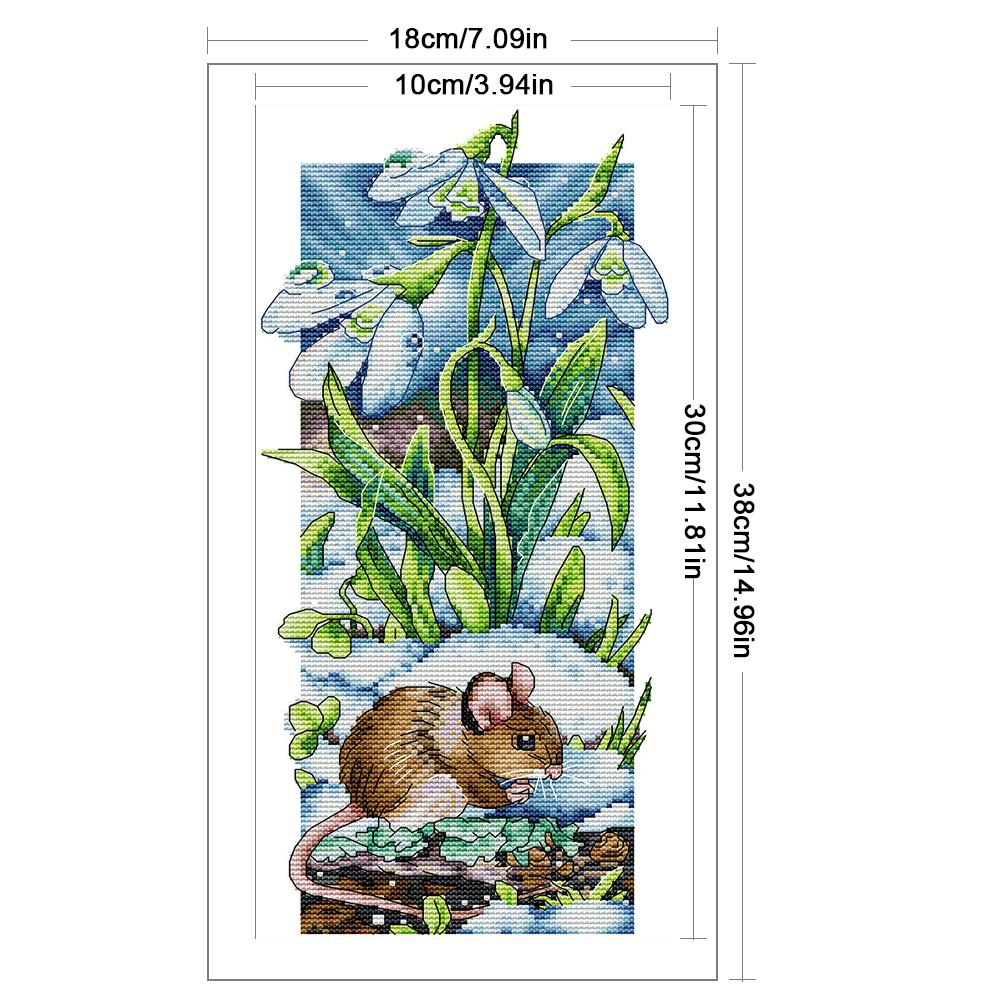 Partial Embroidery Eco-cotton Thread 14CT Printed Scenery Cross Stitch Kit