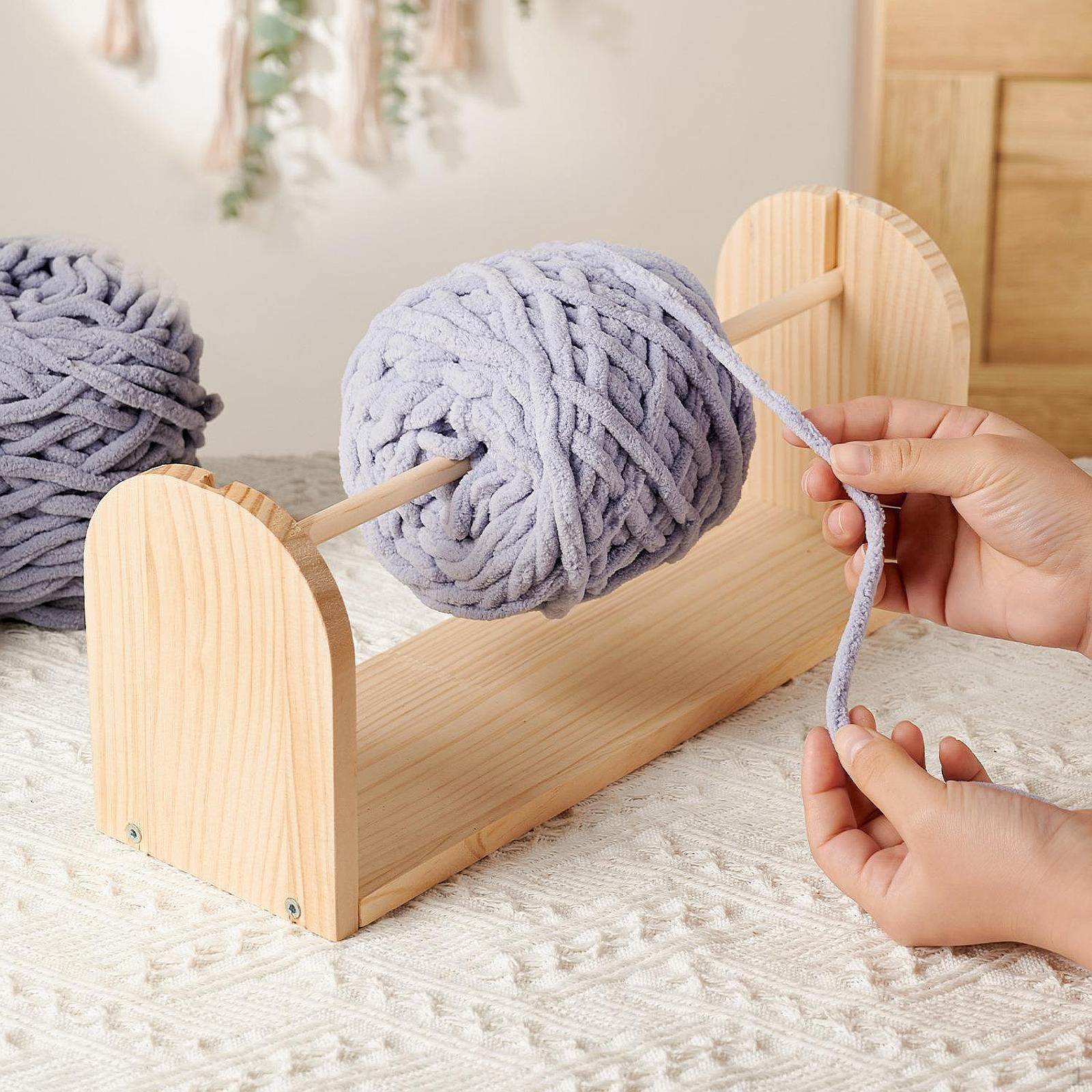 

Crochet Yarn Holder Portable Crocheting Accessories,Organizer,Sturdy,Single Revolving Storage Wood S
