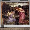 John William Waterhouse Artworks The Lady of Shalott Tapestry Wall Hanging Oil Paintings Home Decoration Aesthetic Tapestries