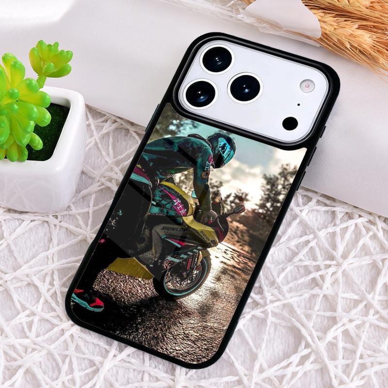 Moto Motorcycle soft Shockproof Phone Case for iPhone 17 Air 16e 15 11 12 14 13 Pro Max Cover Coque