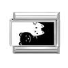 Schönes schwarzes Druckdesign Hase Katze Hund Blumen Herz Y2K Italienischer Charms Glieder Passend für 9mm Edelstahlarmband DIY Herstellung