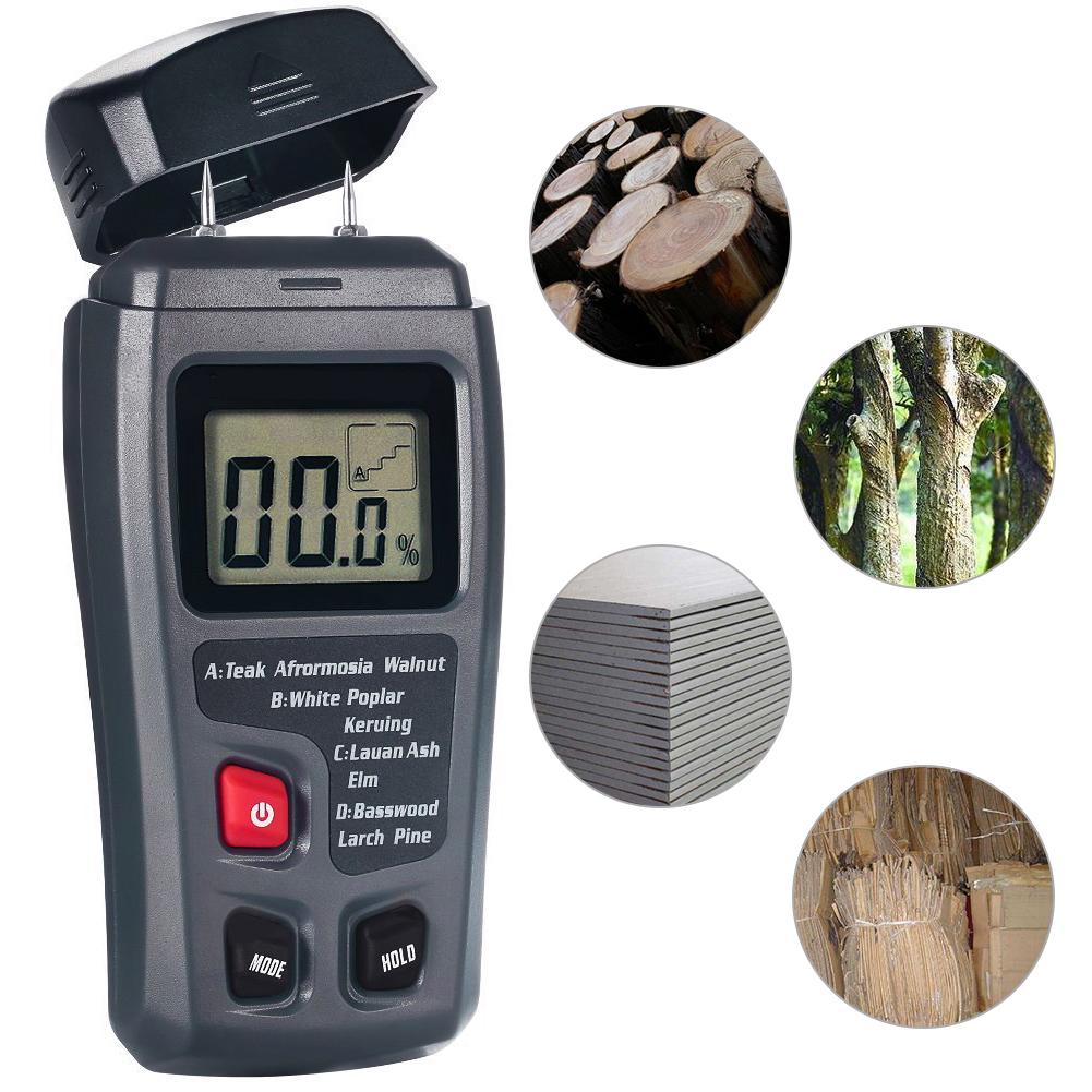 Handheld Digital LCD Display Wood Moisture Timber Humidity Meter Tester Sensor