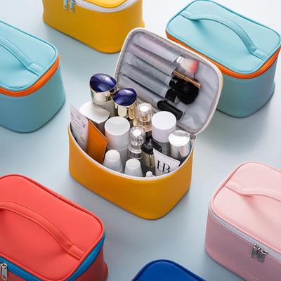 Korean PU Travel Cosmetic Bag – Cute & Portable Skin Care Storage for Women