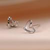 Korean Style Retro Hollow Heart Earrings - Trendy Needle Studs for Women