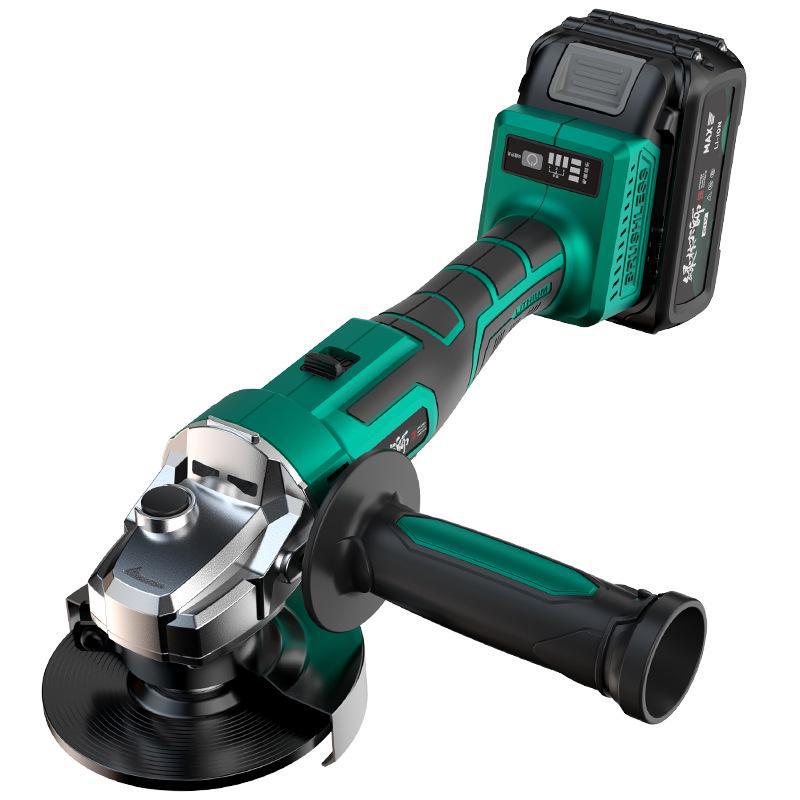 Green Forest Master Brushless Rechargeable Angle Grinder - High Power Lithium Battery for Polishing, Cutting, and Grinding.