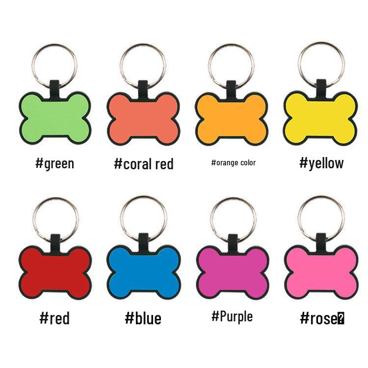 Silicone Bone-Shaped Dog Tag & Military-Style Pendant for Pet Engraving