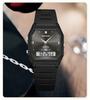 Sanda TEMU Men's Sports Watch: Hot-Selling, Waterproof, Luminous, Thin Square Design, Dual Display, Three Time Zones.