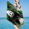 Panda In Floral Paradise Beach Towel, Super Soft Microfiber, Gift for Her/Him, Birthday, for Pool, Beach, Travel, Home Decor Fan gifts