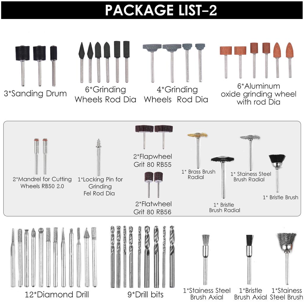 400 STK Elektrisk kverntilbehørsett Roterende verktøytilbehørsett Multifunksjonssliping