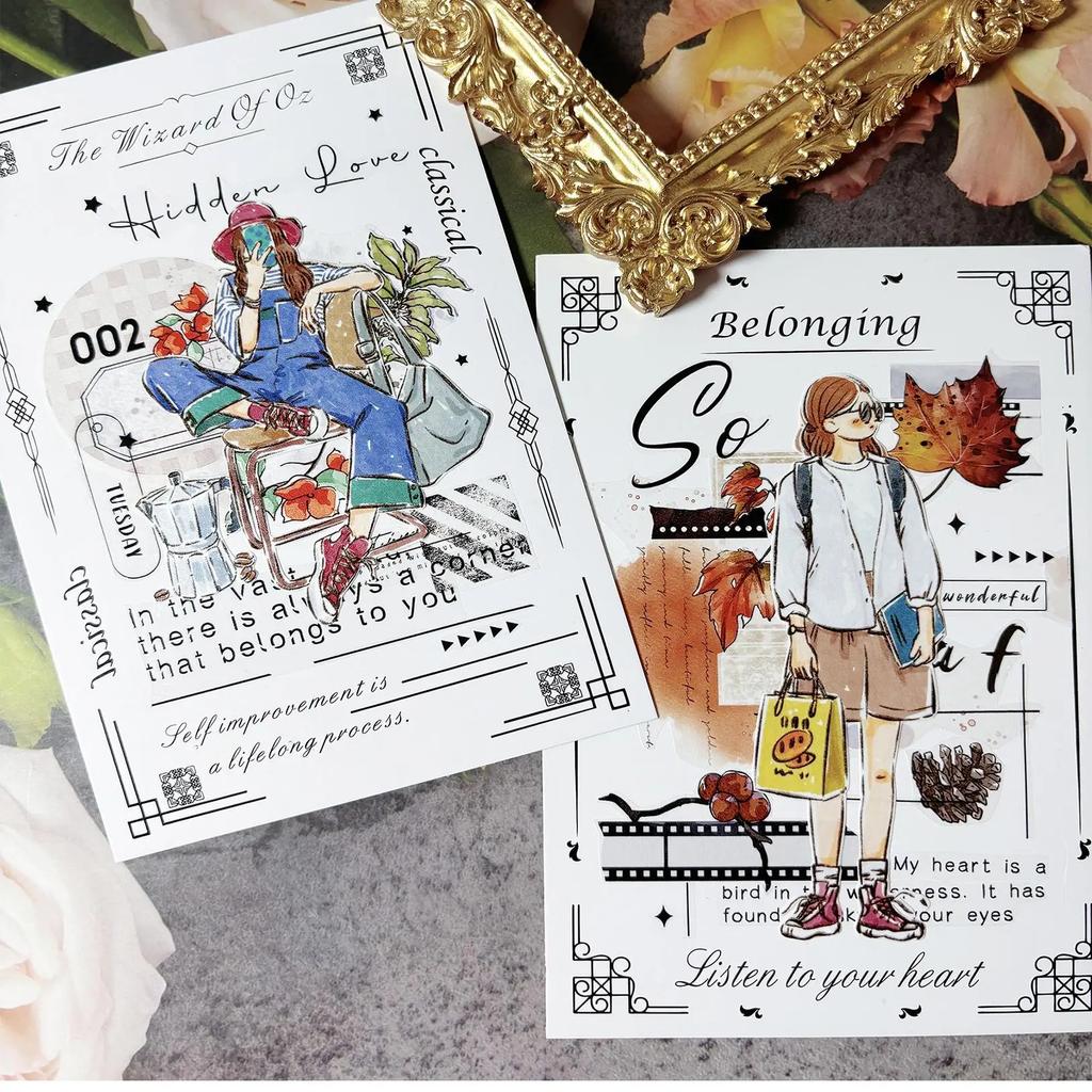 Big Title English Journal Washi Tape Sticker Character Decoration Base Background