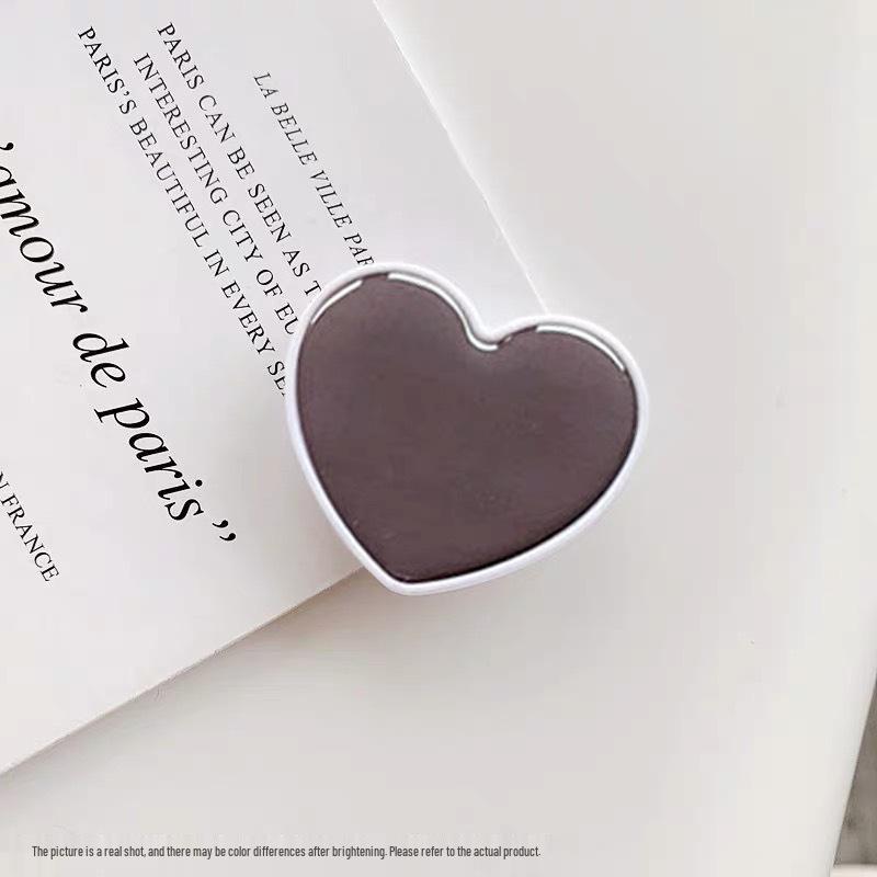 Airbag Heart-Shaped Retractable Phone Holder - Creative Solid Color Gift with Logo