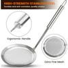 Kitchen Cooking Fine Mesh Food Strainer for Filtering Oil and Foam 1Pcs Skimmer Spoon 304 Stainless Steel Grease Filter Spoon