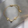 Titanium Steel Tassel Necklace with Diamond Inlay and Shiny Slim Waist Design for Women