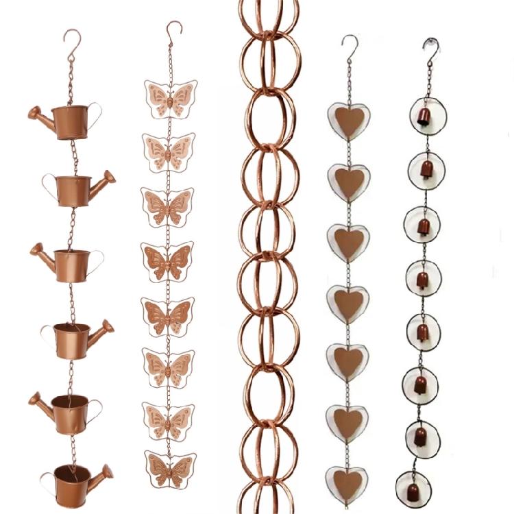Catena decorativa in metallo per la raccolta dell'acqua piovana, per grondaie, uso esterno, decorazioni da giardino.