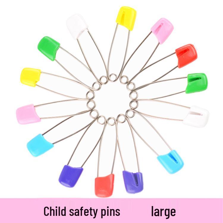 Smiling Face Baby Safety Pins, Plastic, Medium (40mm) & Large (55mm)