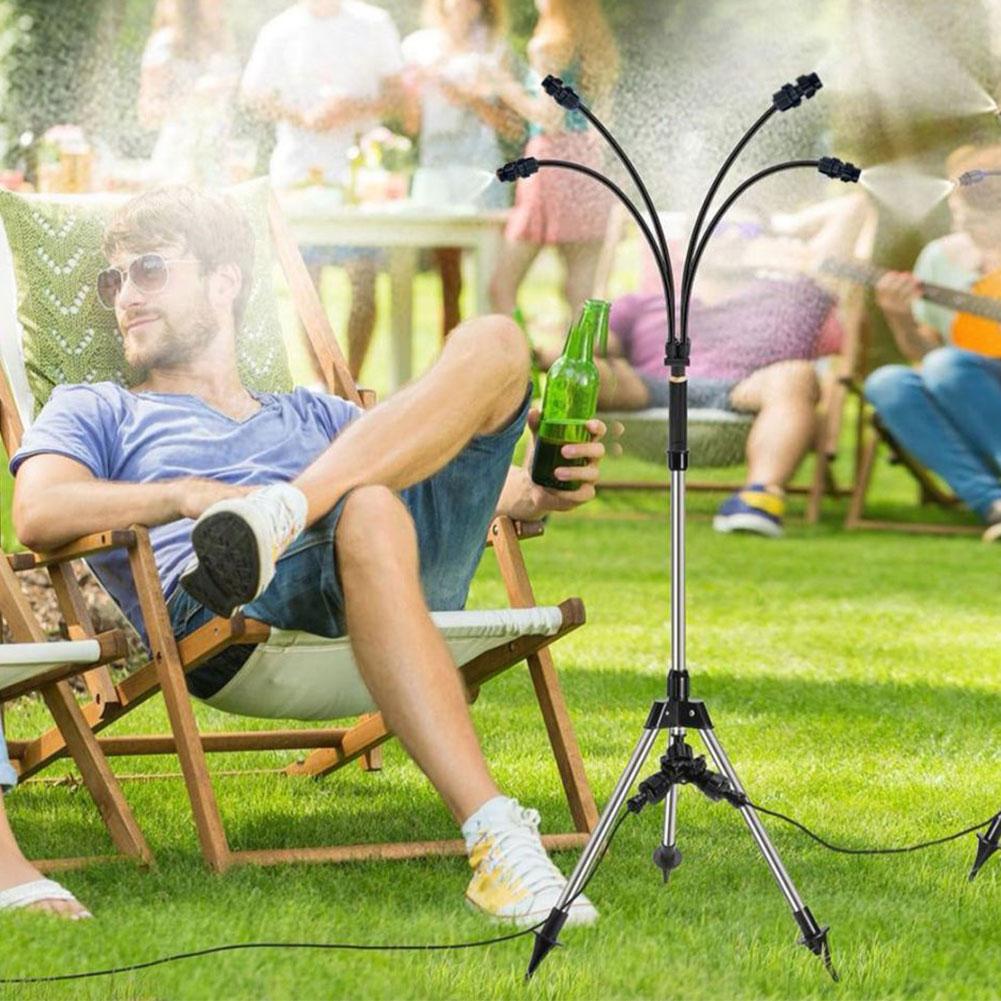 Portable Standing Misters for Outside Patio Misting Cooling System Misting Line/Riser Tube Stand Mister for Pool Playing Garden