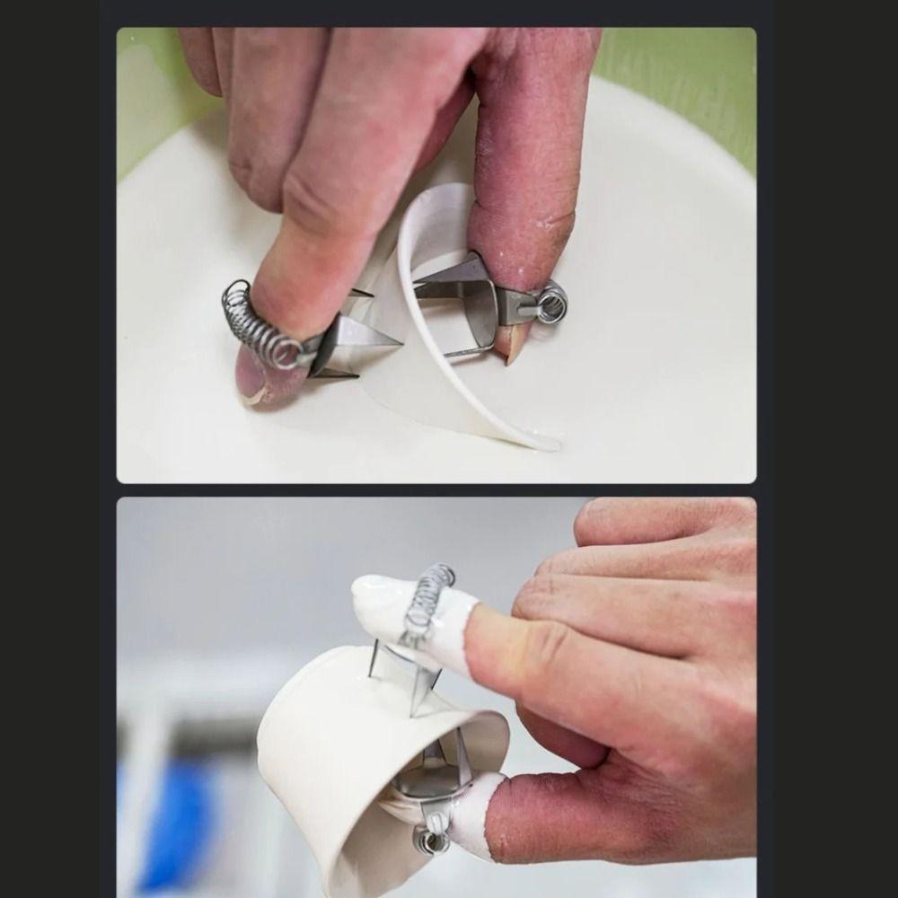 2 Stück Edelstahl-Fingerspitzen-Tauchglasur-Klammer Rostbeständiges Keramik-Glasurwerkzeug