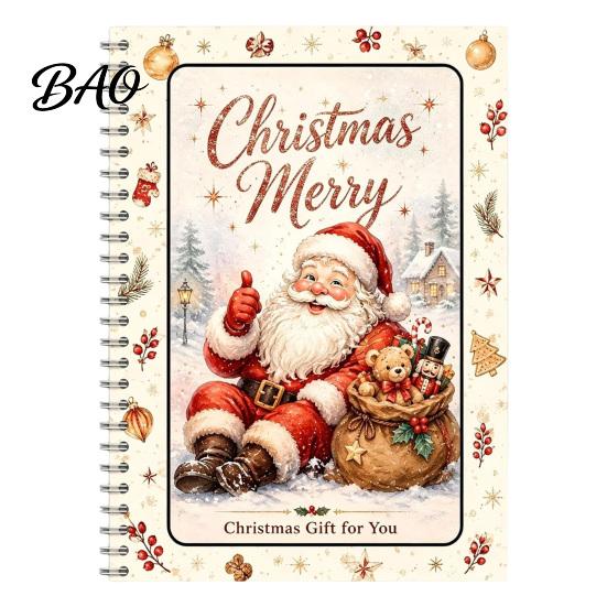 Tarjeta Sorpresa Interactiva Navideña DIY Libro de Regalo Navideño con Espiral, Folleto 5x7, Organizador 10 Páginas Tarjetas Felices, Regalos para Familia, Amigos,
