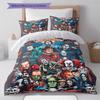 Horror Movie Pattern Bedding Quilt Set Quilt Cover Pillowcase Home Decoration Gift (1 * duvet cover + 2 * pillowcase, without core)
