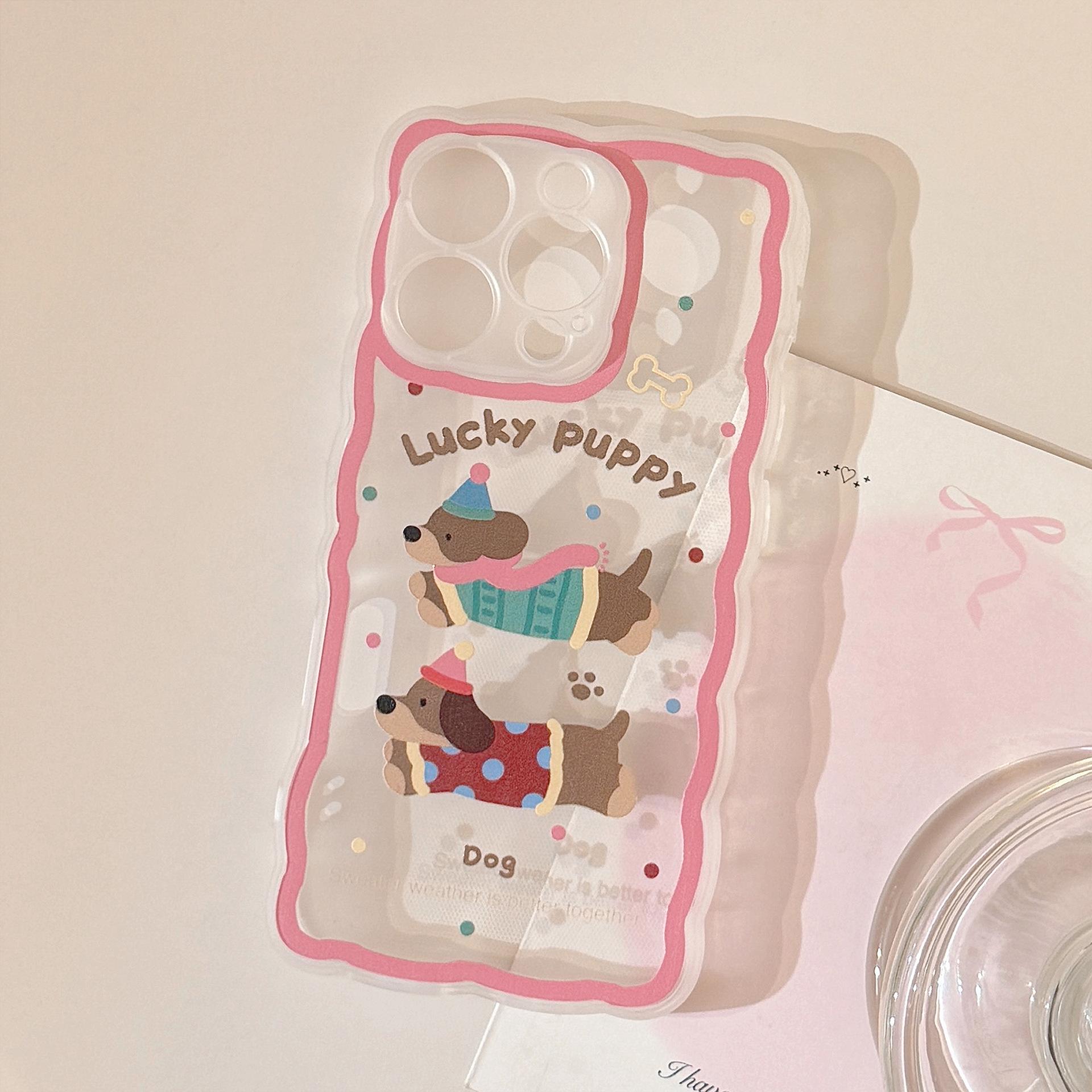 

Красочная собака такса Подходит для чехла для мобильного телефона Apple 16 iPhone15promax Прозрачный 14 Всесторонний 13 Мягкий 12pro (6.1)